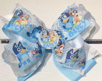 Blue dog Bluey necklace, Bluey hair bow,Bluey birthday party,Bluey Christmas present