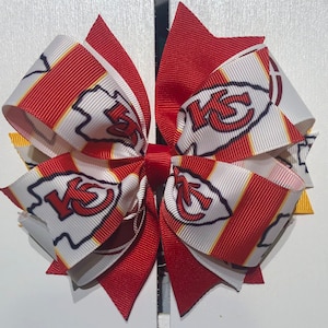 Football Kansas City hair bow ,Eagles, Green Bay, Chicago Bears, Raiders, Football,Seattle, Steelers,Giants Football Gear