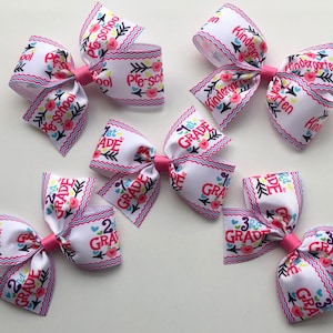 School Hairbow, back to school preschool, kindergarten, first second third, First day of school picture,
