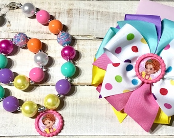 Fancy Nancy Hairbow, Fancy Nancy Necklace, Fancy Nancy Party Dress Up