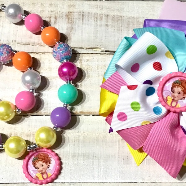 Fancy Nancy Hairbow, Fancy Nancy Necklace, Fancy Nancy Party Dress Up