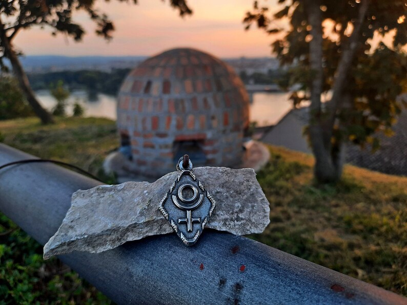 Planetary glyph Pluto/'s necklace.Astrological symbol jewelry,Pluto planet sign pendant,circle and Cross symbol.ruler of Scorpio and Aries