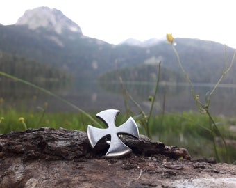 Insignia de la Cruz Templaria, cruz templaria para sombrero, símbolo de los templarios, insignia de los Soldados de Cristo, cruz pateada, cruz católica.