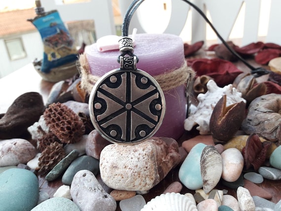 Perun God Symbol Leather Necklace,slavicgod of Thunder and Perun God Symbol Leather Necklace,slavicgod of Thunder and