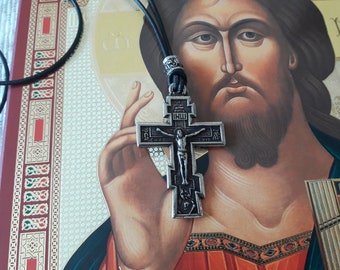 Russian Orthodox cross necklace,Serbian Cross,Christian cross jewelry,Byzantine Empire,Russian Orthodox Church,Russian Empire,Religious gift