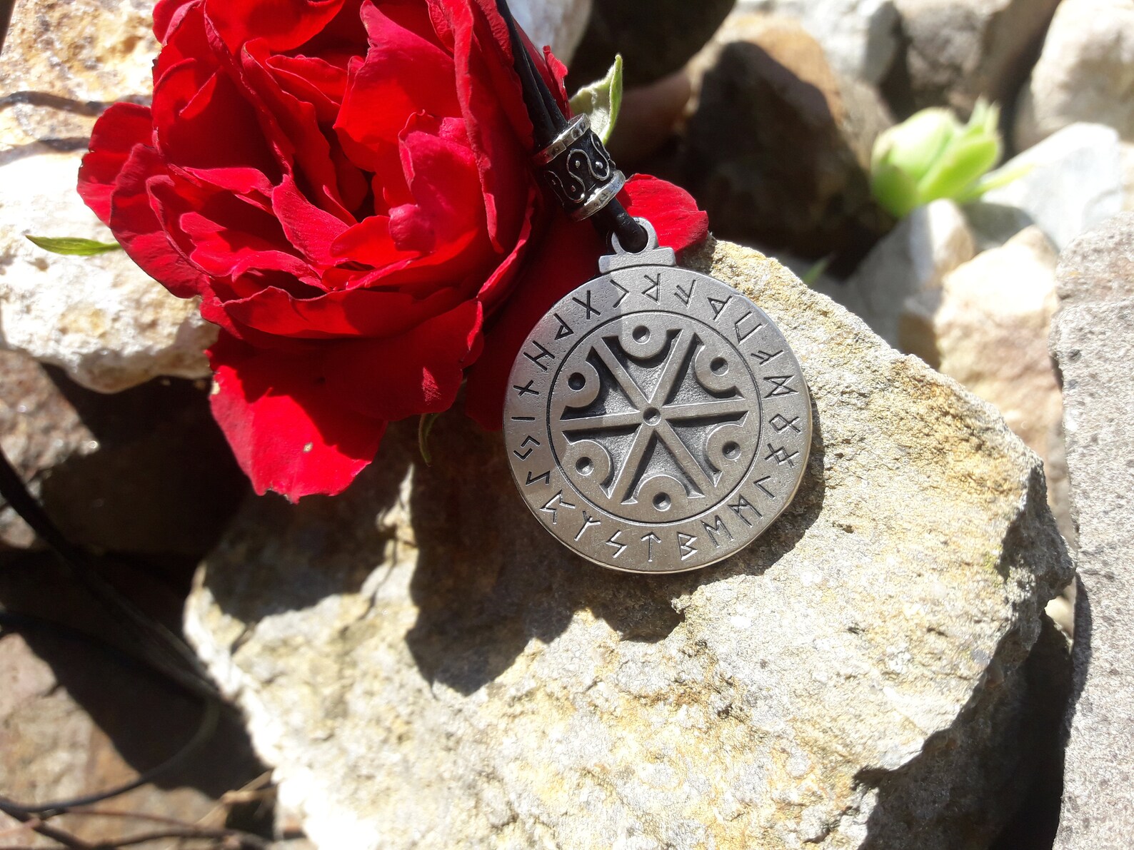 Perun God Symbol Leather Necklace,slavic Mythology,runic Alphabet ...
