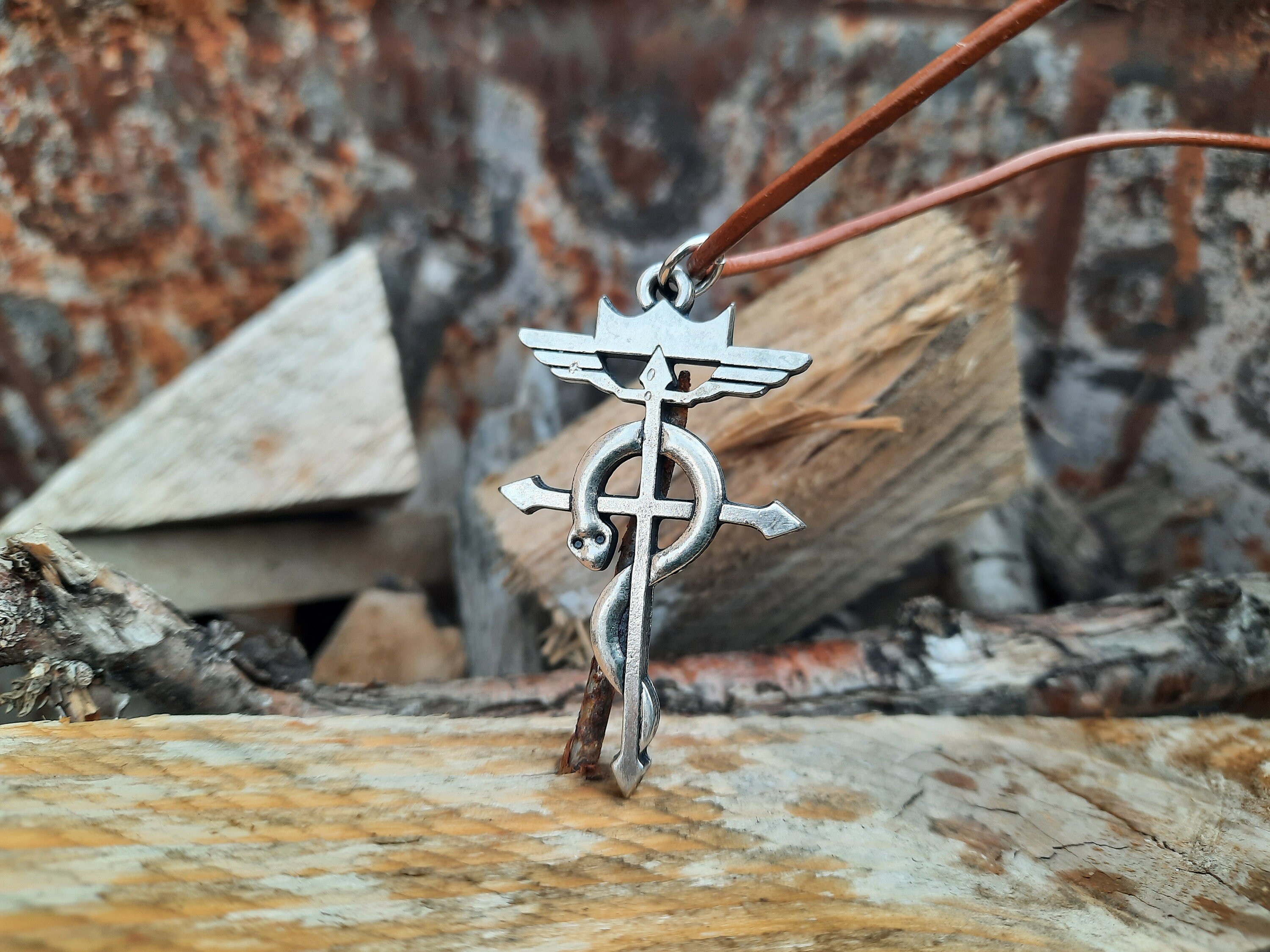 Nicolas Flamel Symbol Jewelry,alchemy Caduceus Necklace,serpents