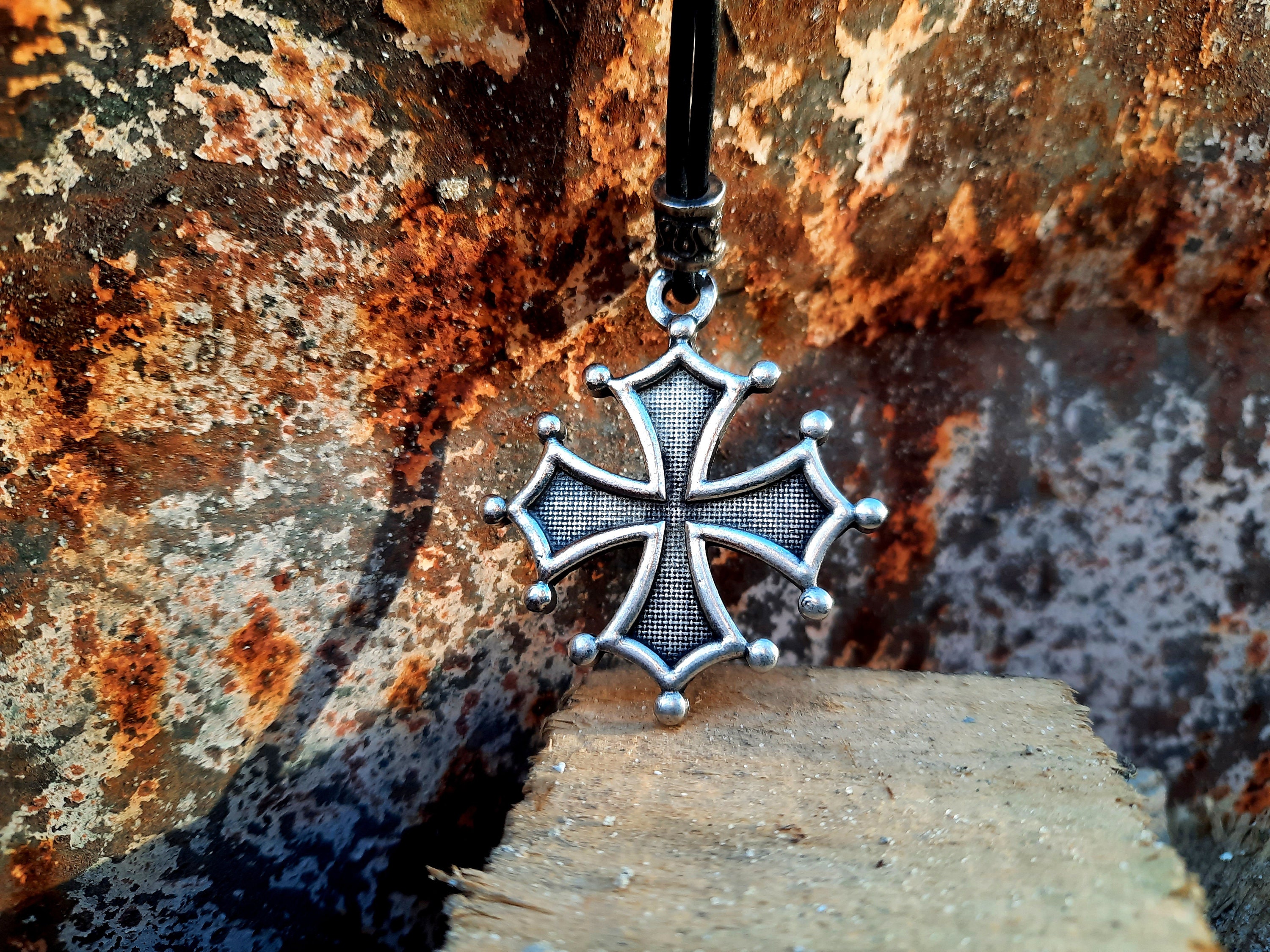 Occitan Cross Symbol Necklace Cross of Toulouse Jewelry heraldically Cross Cleche Pendant heraldic Cross Gift forcalquier Cross medieval Etsy