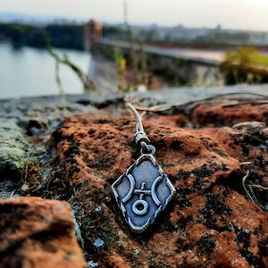 Uranus planetary glyph leather necklace,Uranus symbol jewelry,Astrological Glyph,uranus God of the sky,Horoscope Jewelry,Planet symbol gift