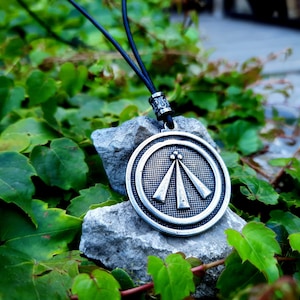 Collier symbole celtique Awen, les trois rayons de lumière des temps anciens, talisman awen druide, signe celtique druide, symbole néo-druide, druide gallois
