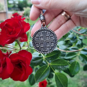 Jerusalem Cross jewelery,vintage five-fold Cross,Christian Cross,heraldic cross.crutch cross.medieval Cross necklace,religious,Templar cross