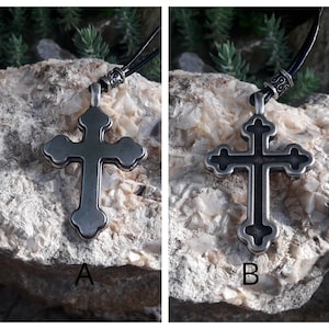 Serbian orthodox Cross leather necklace,national symbol of Serbia jewelry,Byzantine cross pendant,Monastery Cross,Russian Cross,Greek