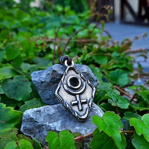 Planetary glyph Pluto&#39;s necklace.Astrological symbol jewelry,Pluto planet sign pendant,circle and Cross symbol.ruler of Scorpio and Aries