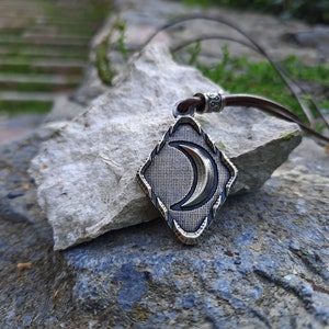 The Moon planetary glyphnecklace,Astrological symbol jewelry,Zodiac sign,Horoscope Cancer,the crab horoscope sign,,adjustable.sickle moon