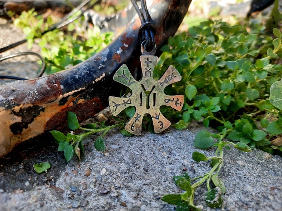 Pliska Rosette is a Seven Pointed Star Necklace,runic Symbol