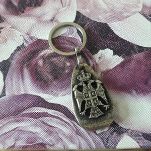 Bottle opener with Serbian coat of arms,Two headed eagle keychain,Serbian Emblem Eagle jewelry,patriotic gift forHIM,accessories,orthodox