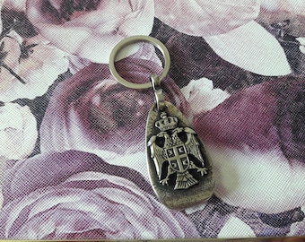 Bottle opener with Serbian coat of arms,Two headed eagle keychain,Serbian Emblem Eagle jewelry,patriotic gift forHIM,accessories,orthodox