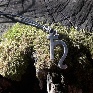 Saturn astrology symbol leather necklaces,zodiac symbol jewelry,Saturn is the ruler of Capricorn,Saturn’s glyph pendant,unisex gift