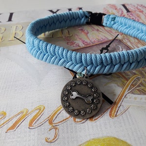 Pet paracord collar,Puppy jewelry,cute bone and paw pendant,animal,dog accessories,Braided handmade collar,rope collar,sweet gift for dog