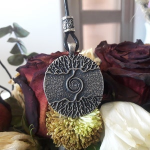 Tree of life leather necklace,Celtic jewelry,Family tree pendant,Yggdrasil talisman, plant,tree of knowledge,magical tree,genealogical tree.