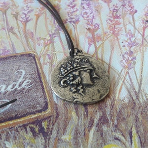 Tetradrachm ancient greek coin leather necklace,Thasos thrace Tetradrachm Head of Dionysus.Thracian Celtic Greek Tetradrachm of Thasos,