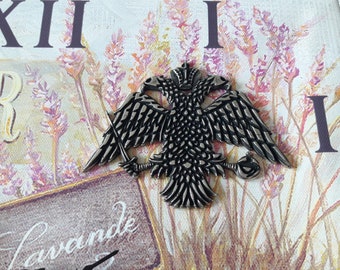 Águila bicéfala enmarcada del Imperio bizantino, placa de águila con escudo de armas imperial bizantino vintage, regalo para el hogar del cristianismo ortodoxo, accesorios