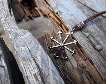 Chaos Star symbol necklace,Arrows of Chaos jewelry,Arms of Chaos Sign,Chaos Star magic pendant kabbalah,sigil of chaos,unisex gift