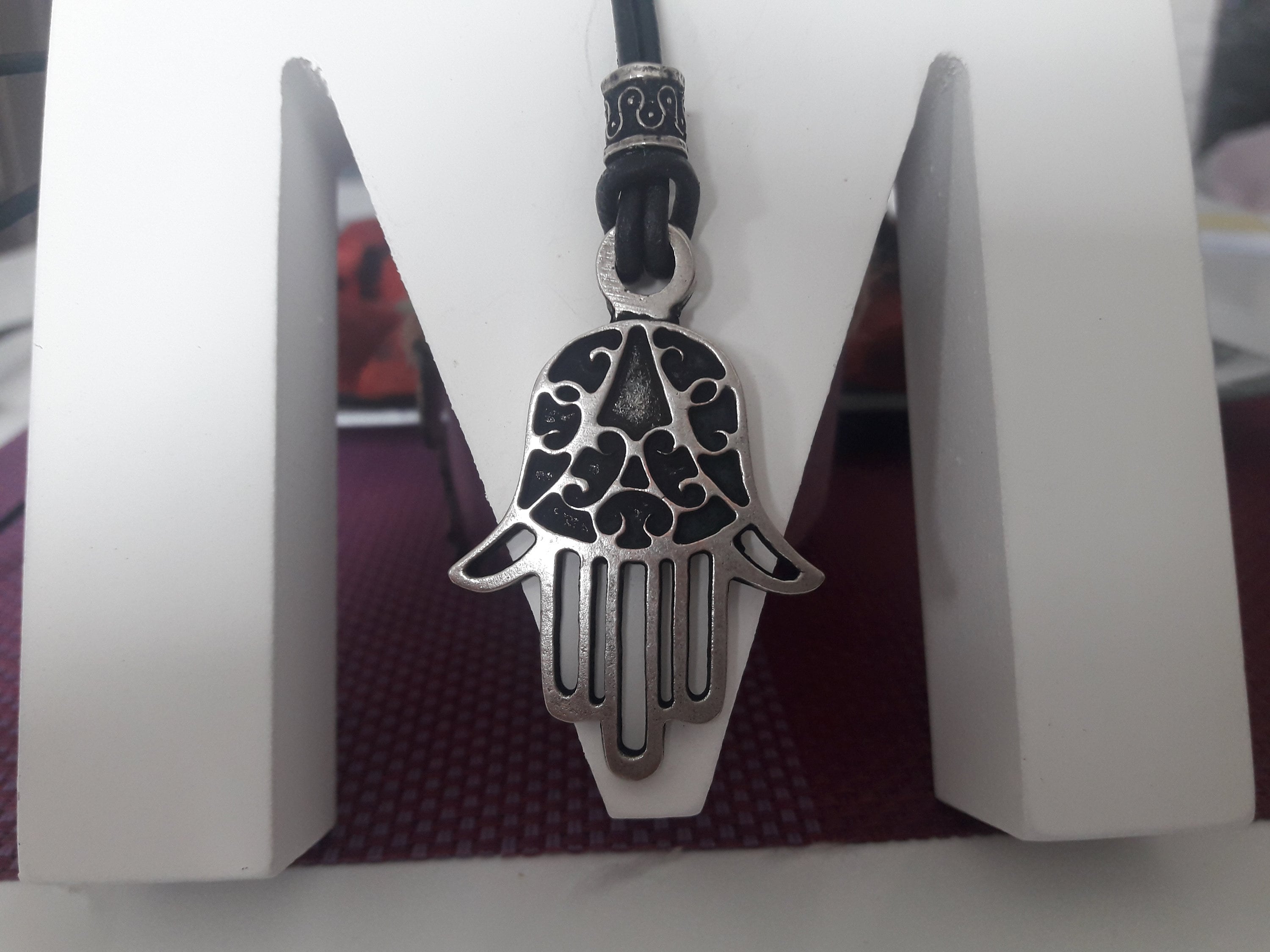 Fatima Hand, the Hamsa,khamsa,hand of Miriam Natural Leather