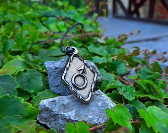 Mars glyph planetary symbol necklace,Zodiac jewelry,Horoscope sign,Mars the god of war,symbol for iron in alchemy,Mars glyph pendant