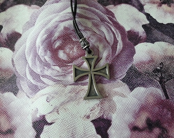 Templar Cross leather necklace,,Templar knights sign symbol keychain,Soldiers of Christ necklace,Cross Pattée,Maltese cross,Religious gift