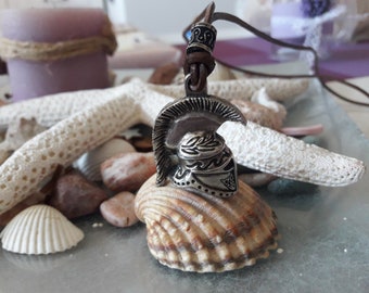 Medieval Roman Corinthian Helmet Armour leather necklace,King Leonidas Greek Spartan Helmet 3D,Greek heroes warrior hemlet pendant.
