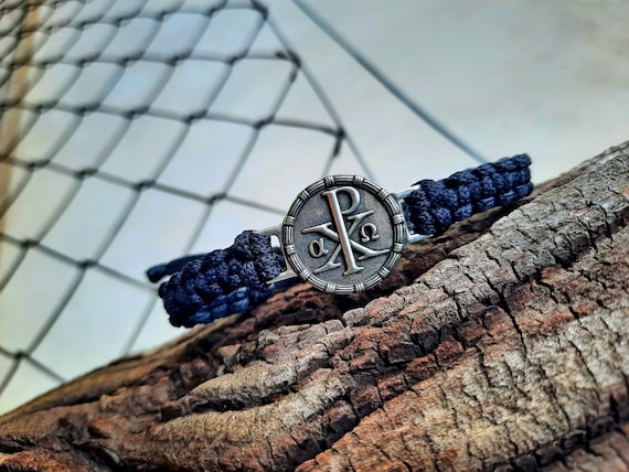 Christogram Rope Bracelet,chi Rho XI Monogram of Jesus Christ
