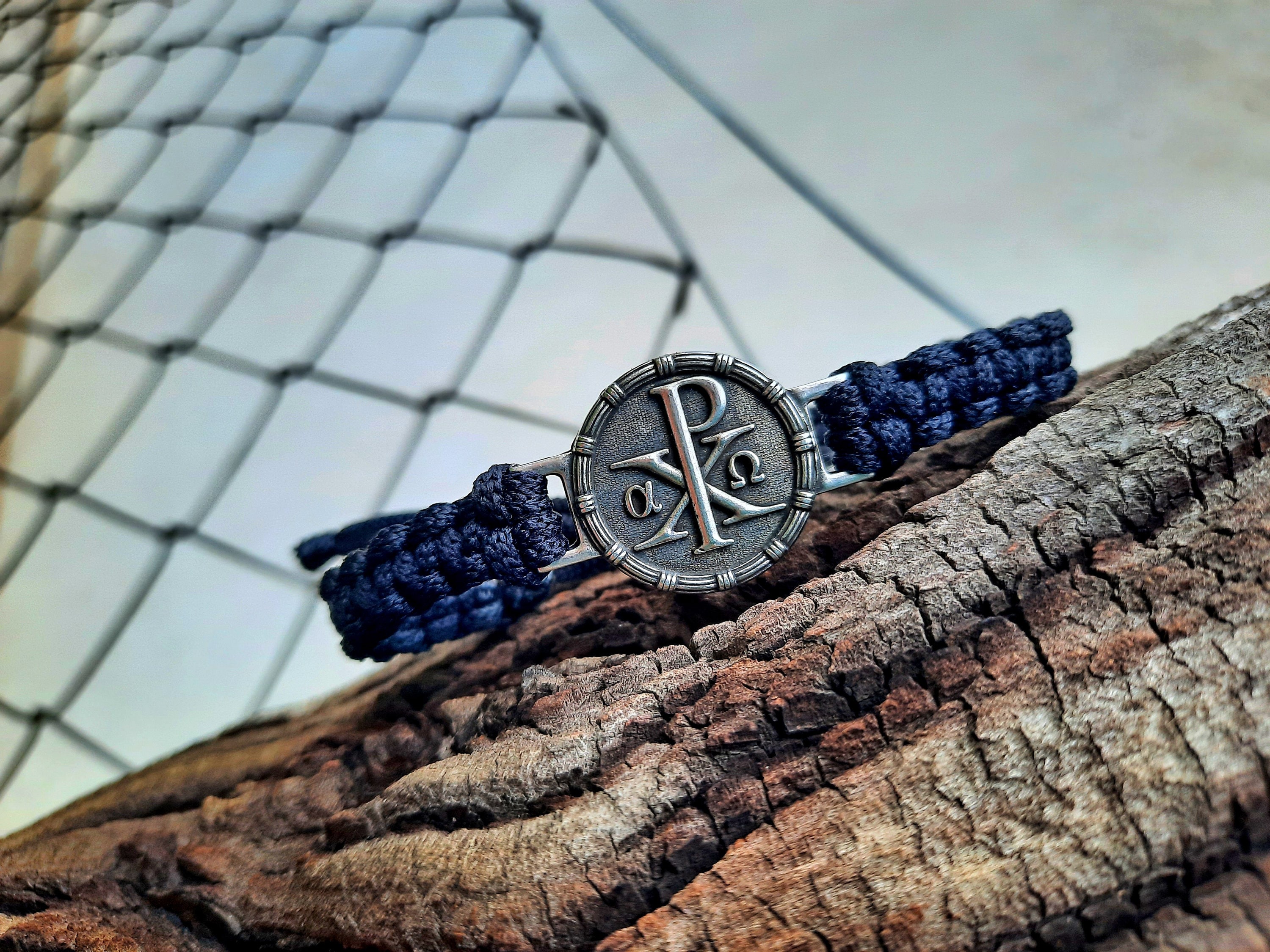 Christogram Rope Bracelet,chi Rho XI Monogram of Jesus Christ