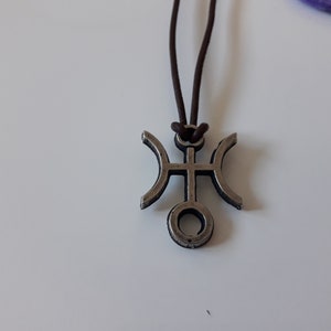 Uranus planetary glyph leather necklace,Uranus symbol jewelry,Astrological Glyph,uranus God of the sky,Horoscope Jewelry,Planet symbol image 5