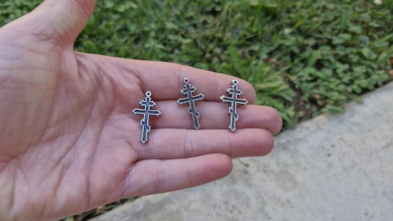 Russian Orthodox Cross Leather Necklace,patriarchal Cross Leather