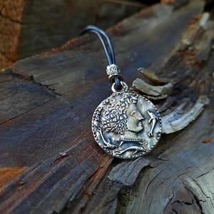 Syracuse Tetradrachm Greek coin necklace,Syracuse Medallion pendant,Vintage Reproduction of Ancient Greek Coin,Persephone greek goddess coin