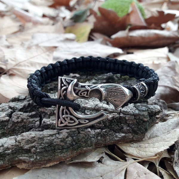 Viking Axe bracelet,vikings axe of Ragnar jewelry,Viking battle hatchet,Norse mythology,Perun axe,Braided bracelet,slavic,pagan jewelry