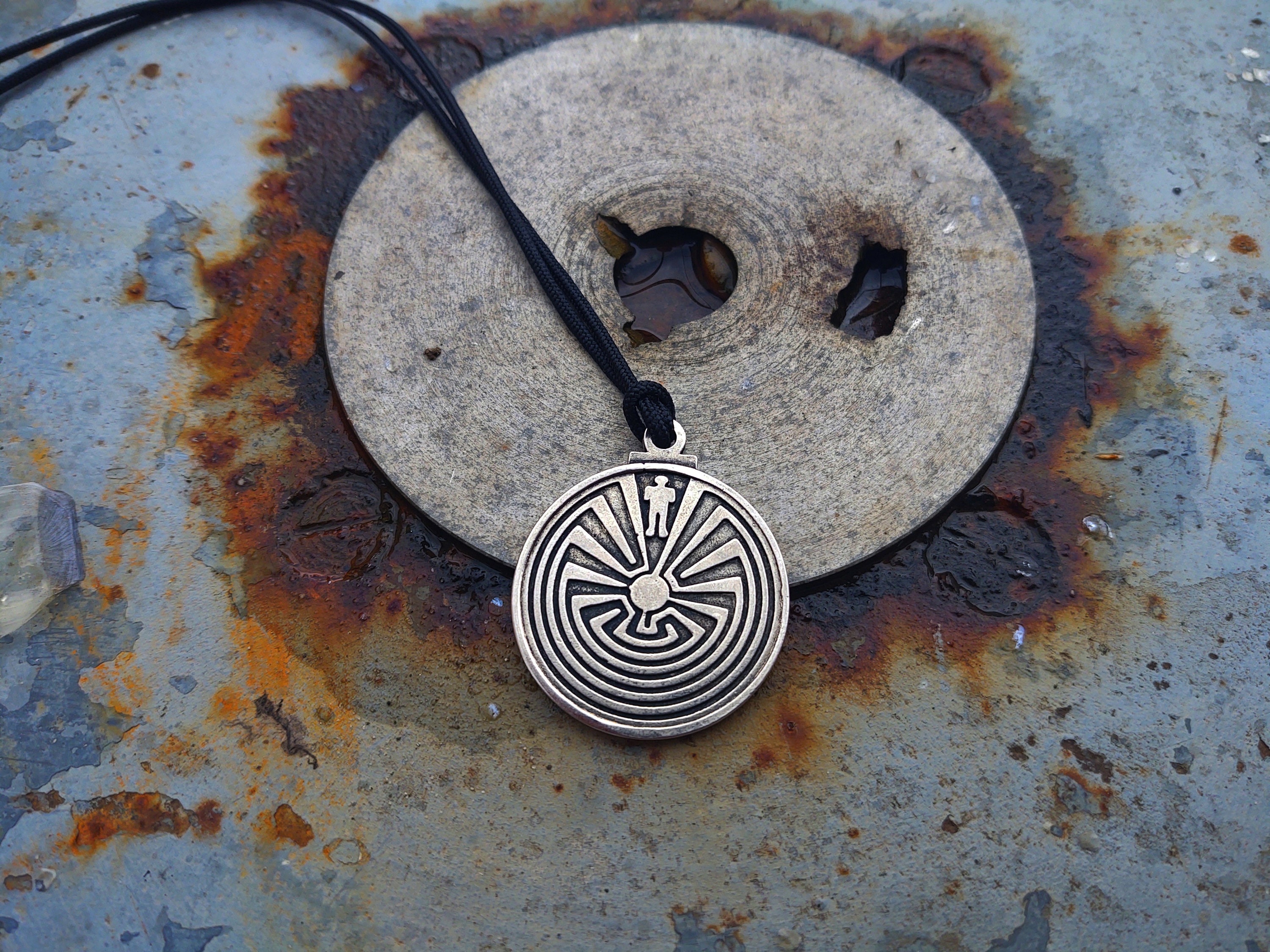 Necklace,indian of Iʼithi or Pendant,native - Life Sign,labyrinth,lucky Maze Maze Leather in Man American Symbol Etsy Jewelry,iʼitoi the Protection