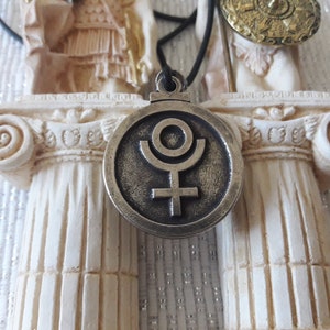 Pluto&#39;s astrological symbol necklace,Pluto glyph jewelry,planetary glyph,astronomical symbol,zodiac,horoscope,Omnipotent,alchemical Pluto