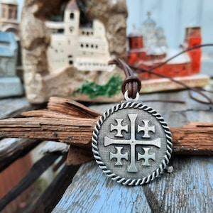 Jerusalem Cross jewelry,Five-fold Cross christian pendant,Knights Templar,Templar cross necklace,Kingdom of Jerusalem,religious gift