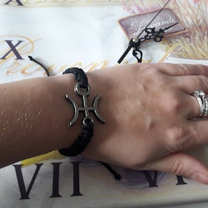 Uranus glyph rope bracelet,Astrological symbol astrology sign amulet,Zodiac Jewelry,Planetary uranus Glyph amulet,Aquarius sign,braided