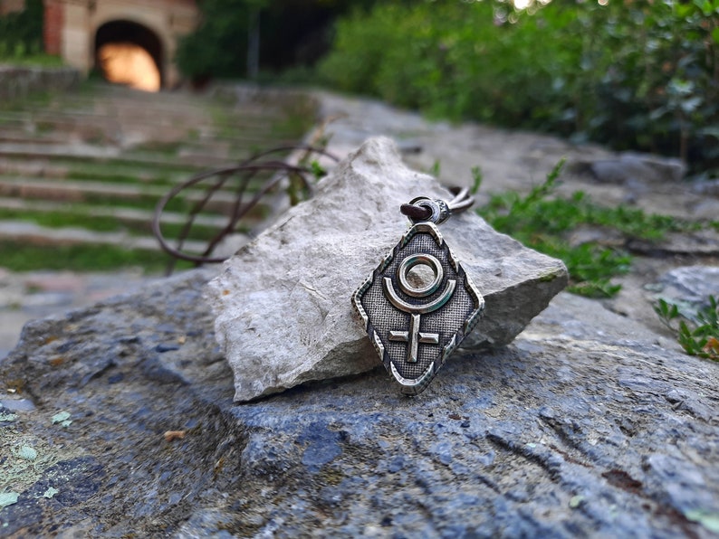 Planetary glyph Pluto/'s necklace.Astrological symbol jewelry,Pluto planet sign pendant,circle and Cross symbol.ruler of Scorpio and Aries