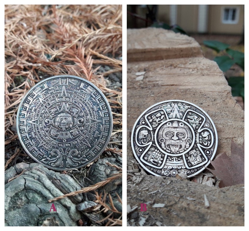 Ancient Aztec Mayan Calendar Zodiac Lucky CoinMayan | Etsy