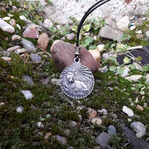 Lejonet horoskop läderhalsband, Lejonet stjärnteckensmycken, Astrologiskt tecken, planetglyf, härskare planeten solen, födelsedagspresent, solglyfhänge bild 8