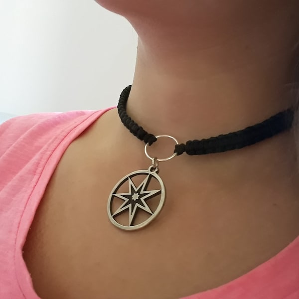 Heptagram,septagram necklace,7-pointed star,Pagan magic Jewelry,Astrological Planets,Occult Symbol,Physical Alchemy,Kabbalistic tradition