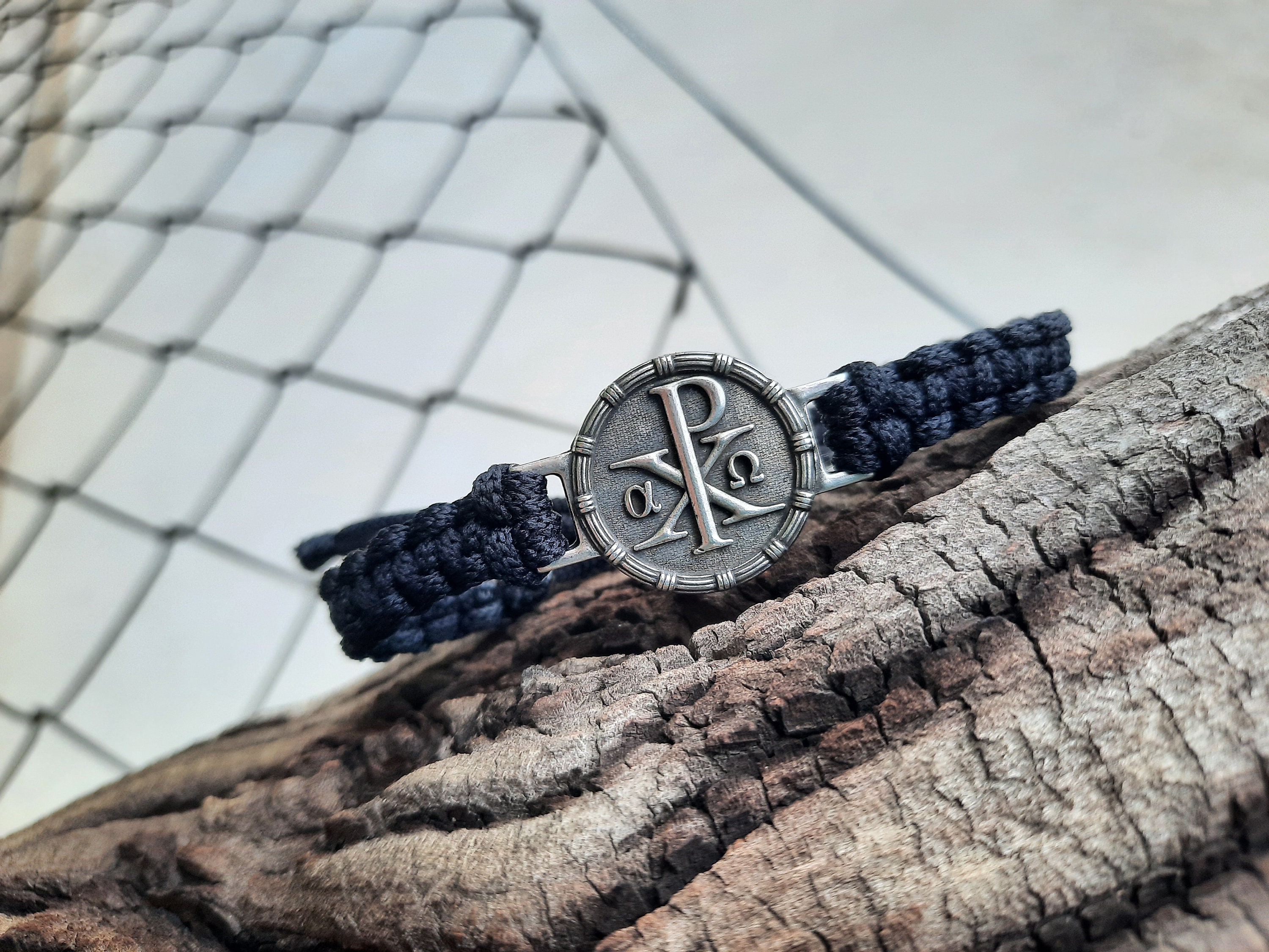 Christogram Rope Bracelet,chi Rho XI Monogram of Jesus Christ