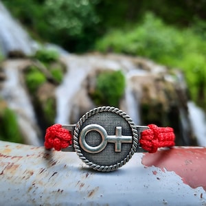 Venus female planetary glyph rope bracelet,astrology,zodiac sign,horoscope jewelry,Planet glyph,amulet,Venus Goddess of love,Alchemical