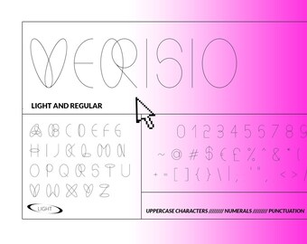 Verisio Geometric Font: Modern Thin Typeface (Digital Download)