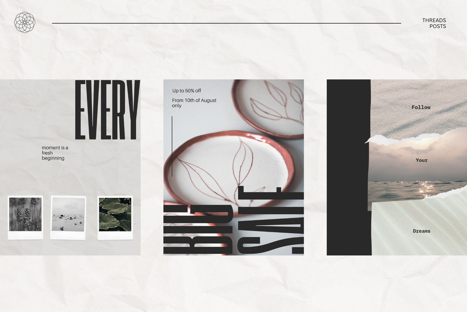 Threads Canva Post Templates for Small Business Marketing Advertising ...