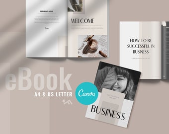 Classy eBook Canva Template: Magazine Mockup, Workbook (A4 & US Letter)
